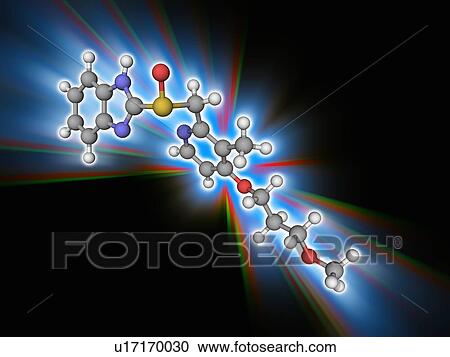 Stock Image - Rabeprazole drug molecule. Fotosearch