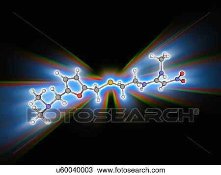Stock Image - Ranitidine drug molecule. Fotosearch