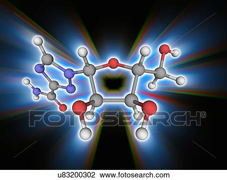 Stock Image - Ribavirin drug molecule. Fotosearch