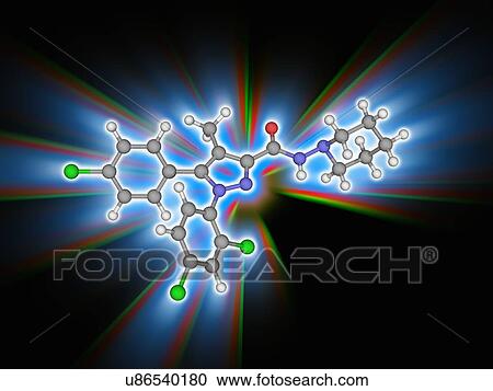 Stock Image - Rimonabant drug molecule. Fotosearch
