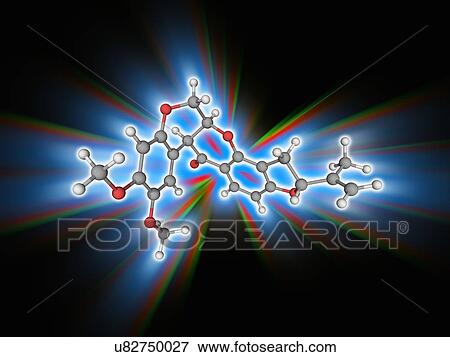 Stock Photo - Rotenone organic compound molecule. Fotosearch