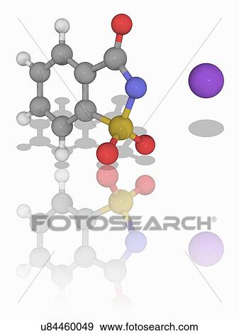 Stock Photo - Saccharin organic compound molecule. Fotosearch