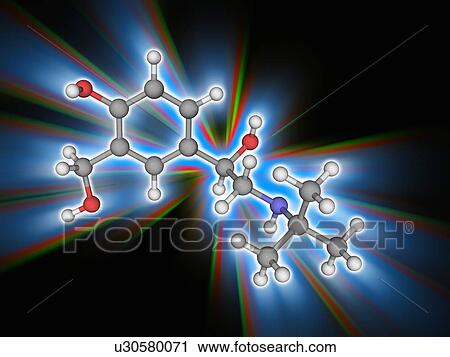 Stock Image - Salbutamol drug molecule. Fotosearch