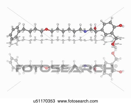 Stock Image - Salmeterol drug molecule. Fotosearch