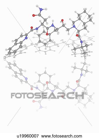Stock Photo - Saquinavir drug molecule. Fotosearch