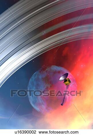 Stock Image - Satellite in space, illustration. Fotosearch