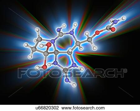 Stock Image - Saxitoxin neurotoxin molecule. Fotosearch