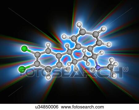 Stock Photograph - Sertraline drug molecule. Fotosearch
