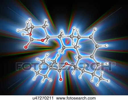 Stock Image - Simvastatin drug molecule. Fotosearch