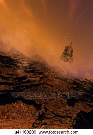 Space craft landing on planet surface, illustration View Large Photo Image Stock Image - Space craft landing on planet surface, illustration. Fotosearch