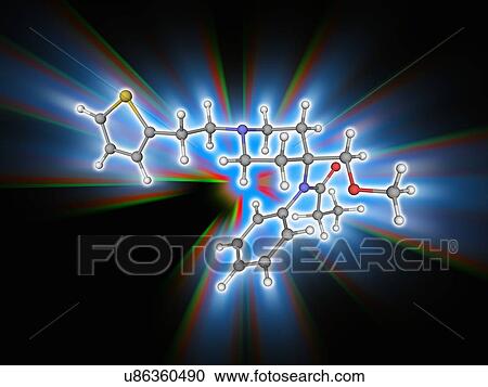 Stock Image - Sufentanil drug molecule. Fotosearch