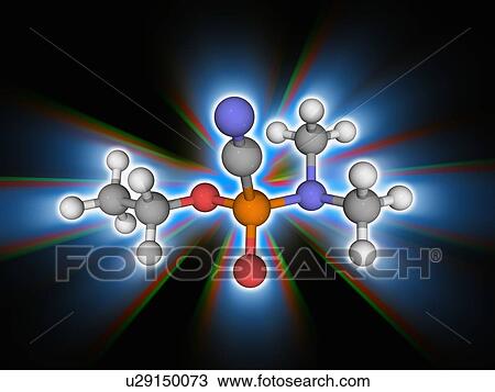 Stock Image - Tabun chemical compound molecule. Fotosearch