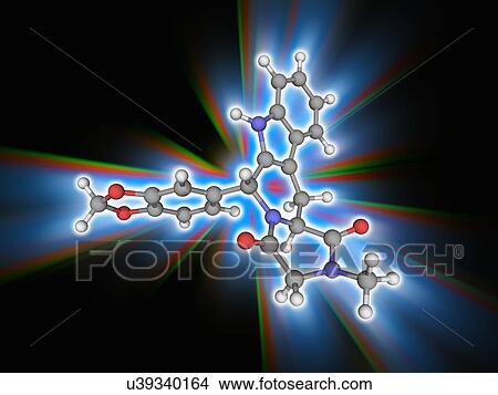 Picture - Tadalafil drug molecule. Fotosearch