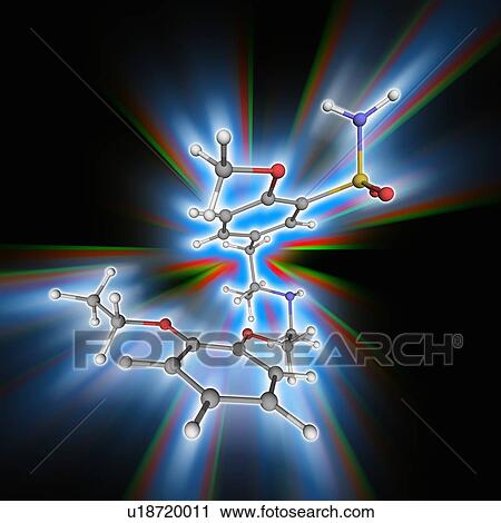 Stock Image - Tamsulosin drug molecule. Fotosearch