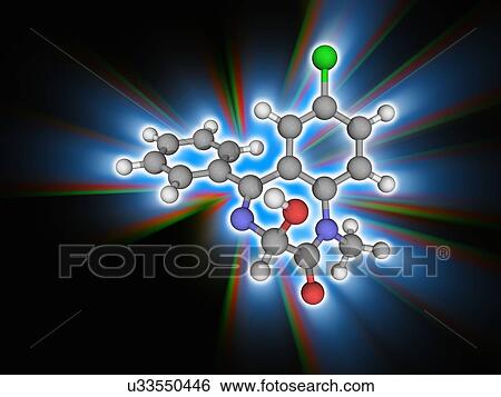 Stock Photograph - Temazepam drug molecule. Fotosearch