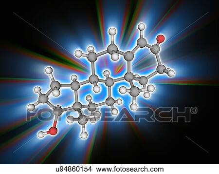 Picture - Testosterone hormone molecule. Fotosearch