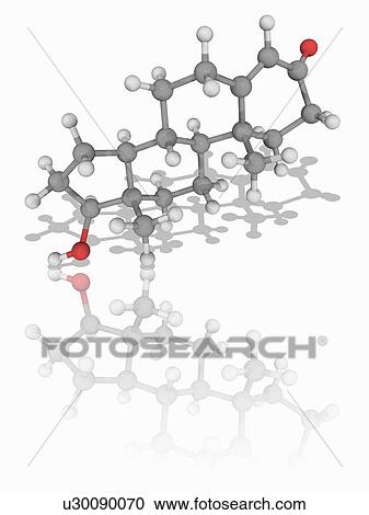 Stock Image - Testosterone hormone molecule. Fotosearch