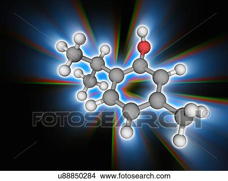 Picture - Thymol organic compound molecule. Fotosearch