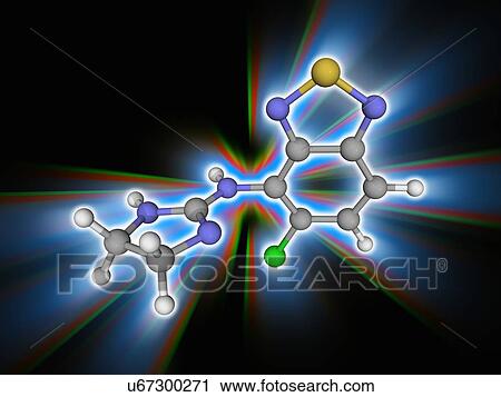 Stock Image - Tizanidine drug molecule. Fotosearch