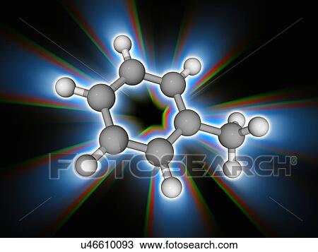 Stock Image - Toluene organic compound molecule. Fotosearch