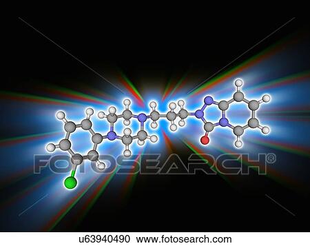 Stock Image - Trazodone drug molecule. Fotosearch