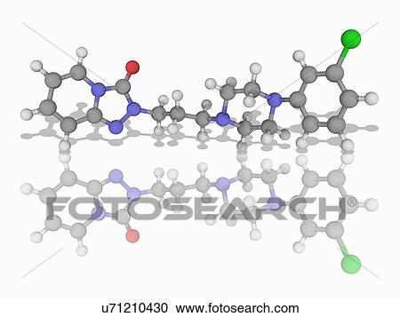 Stock Image - Trazodone drug molecule. Fotosearch