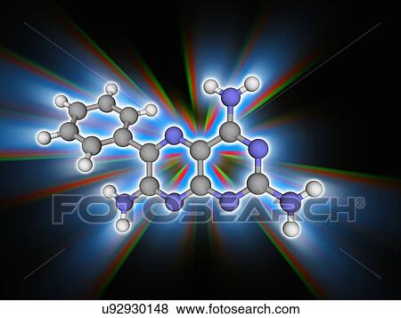 Triamterene drug molecule View Large Photo Image Stock Photo - Triamterene drug molecule. Fotosearch