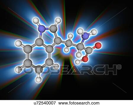 Stock Photo - Tryptophan organic compound molecule. Fotosearch