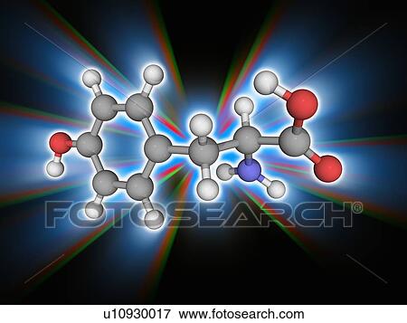 Stock Photo - Tyrosine organic compound molecule. Fotosearch
