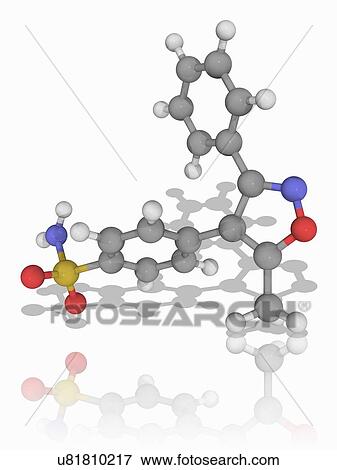 Stock Photo - Valdecoxib drug molecule. Fotosearch