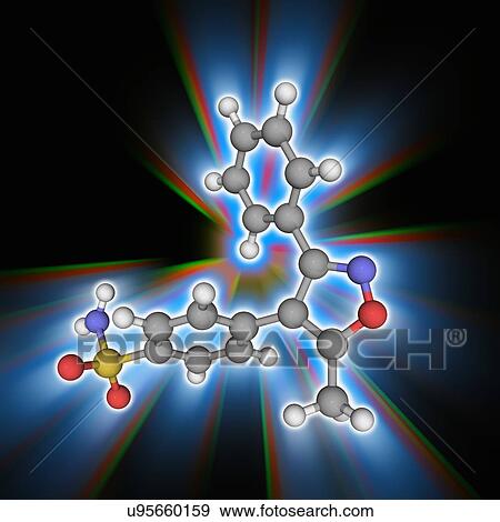 Stock Photo - Valdecoxib drug molecule. Fotosearch