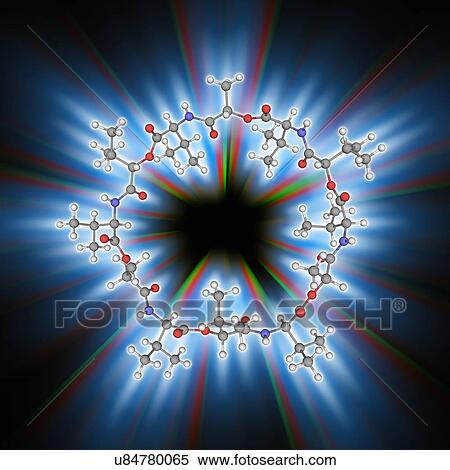 Stock Photography - Valinomycin organic compound molecule. Fotosearch