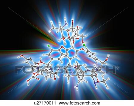 Stock Image - Vancomycin drug molecule. Fotosearch