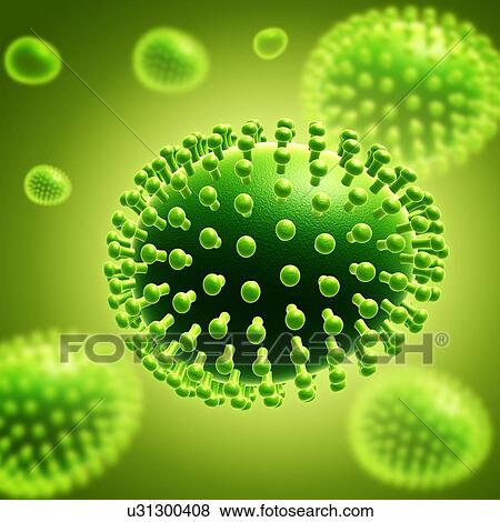 Stock Photo - Virus particles, illustration. Fotosearch