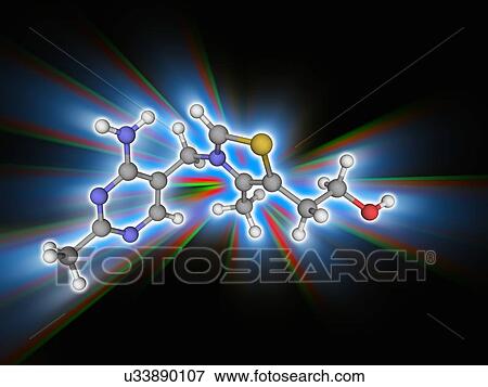Vitamin B1 (thiamine) organic compound molecule View Large Photo Image Stock Photo - Vitamin B1 (thiamine) organic compound molecule. Fotosearch
