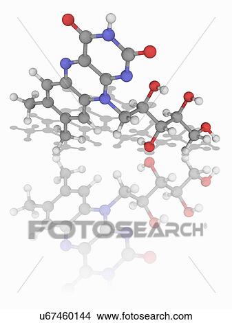 Picture - Vitamin B2 (riboflavin) organic compound molecule. Fotosearch