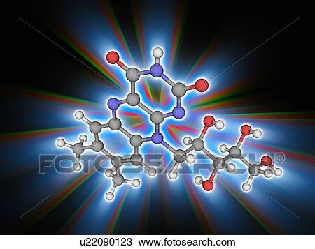 Stock Image - Vitamin B2 (riboflavin) organic compound molecule. Fotosearch