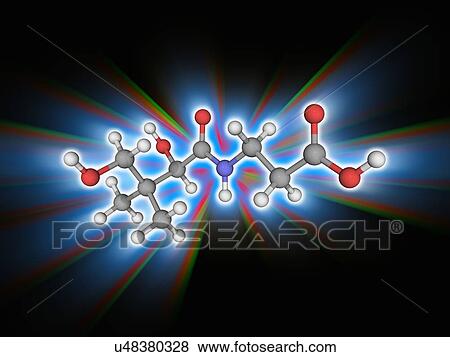 Stock Photo - Vitamin B5 (pantothenic acid) molecule. Fotosearch