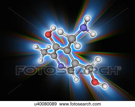 Vitamin B6 (pyridoxamine) molecule View Large Photo Image Stock Photo - Vitamin B6 (pyridoxamine) molecule. Fotosearch