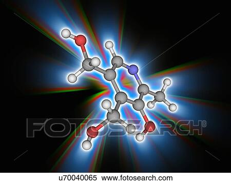 Stock Photography - Vitamin B6 (pyridoxine) organic compound molecule. Fotosearch