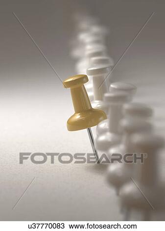 Yellow push pin standing out from the crowd View Large Photo Image Stock Image - Yellow push pin standing out from the crowd. Fotosearch