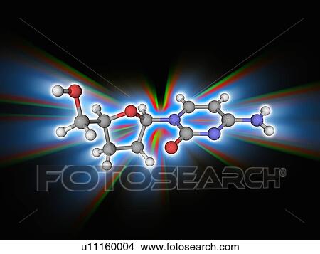 Picture - Zalcitabine drug molecule. Fotosearch