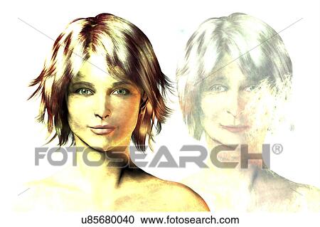 Stock Image - Aging woman, illustration. Fotosearch