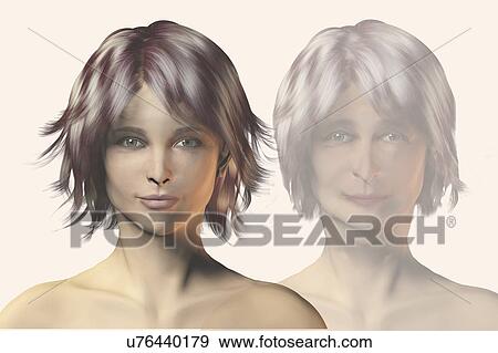 Aging woman, illustration View Large Photo Image Stock Photo - Aging woman, illustration. Fotosearch