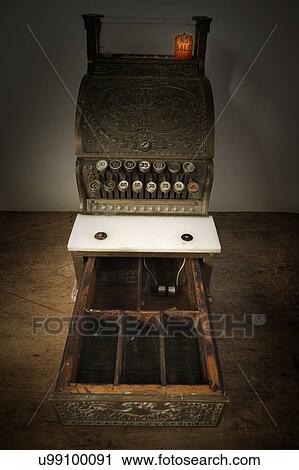 Antique cash register with open drawer View Large Photo Image Stock Image - Antique cash register with open drawer. Fotosearch
