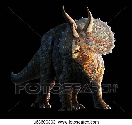 Stock Image - Artwork of a triceratops. Fotosearch