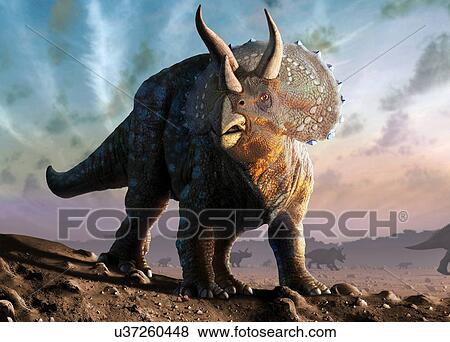 Artwork of a triceratops View Large Photo Image Stock Photo - Artwork of a triceratops. Fotosearch