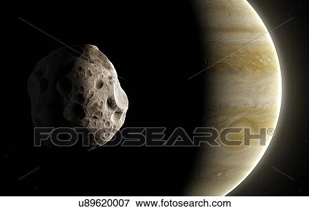Stock Photo - Artwork of Jovian moon Amalthea. Fotosearch