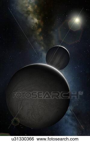 Stock Photograph - Artwork of Jovian Moon Europa. Fotosearch