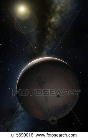 Artwork of Mars and its moon Phobos View Large Photo Image Stock Photograph - Artwork of Mars and its moon Phobos. Fotosearch